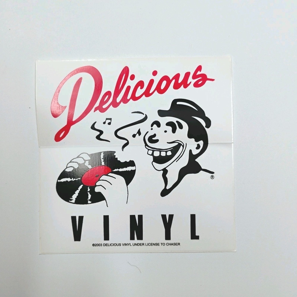 Delicious Vinyl Sticker Music Records Hip Hop Rap 2000's Vintage Chaser Tunes